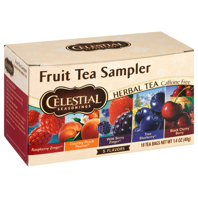 Celestial Seasonings Caffeine Free 5 Flavors Fruit Tea Sampler Tea Bags Herbal Tea, 18 tea bags [20pk]