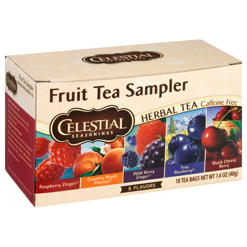 Celestial Seasonings Caffeine Free 5 Flavors Fruit Tea Sampler Tea Bags Herbal Tea, 18 tea bags [20pk]