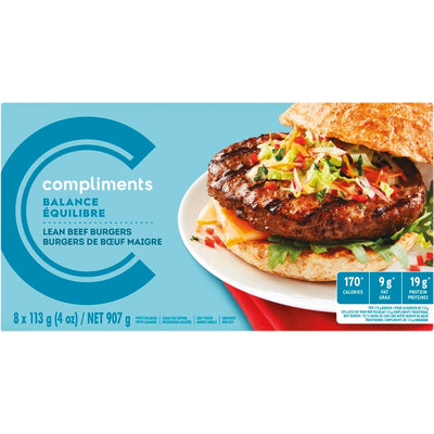 Compliments Beef Burgers, 907 g