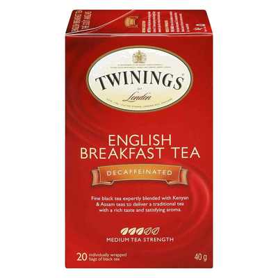 TwinDecafEngTea20pk [20 pkg]