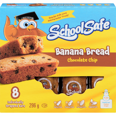 SchoolSafeBanChocChipBars [296g]