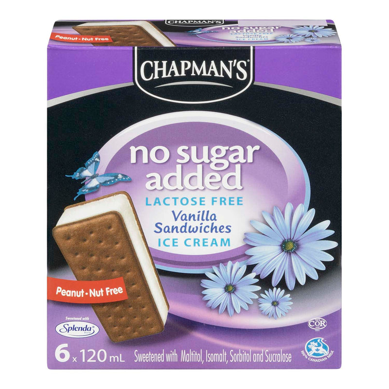 Chapman's Ice Cream Sandwich Vanilla NSA [6pk]