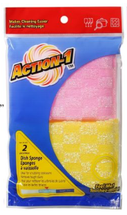 Action 2-PC Scrubbing Dish Spo
