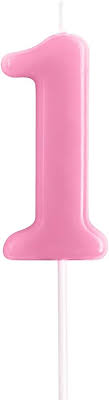 Number 1 Pink Candle