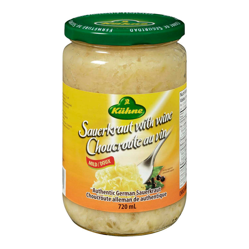 Kiihne Mild Sauerkraut with Wine, 720 mL