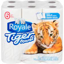 RoyaleTigerTowelsHalfSheet [6pk]