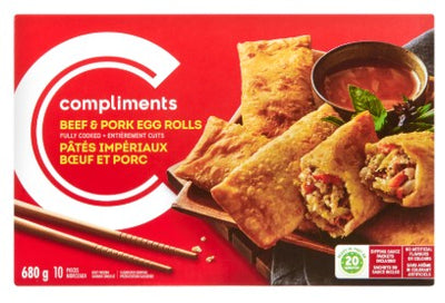 Compliments Egg Rolls Beef & Pork 680g