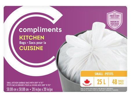 Compliments Kitchen Bags Grip & Tie [48pk]