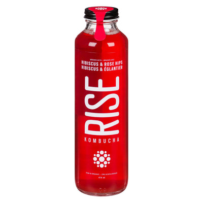 Rise Hibiscus & Rose Hips Kombucha, 414 mL