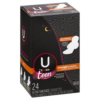 Kotex U Teen Pads Overnight [24pk]