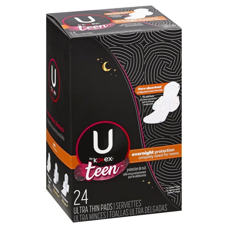 Kotex U Teen Pads Overnight [24pk]