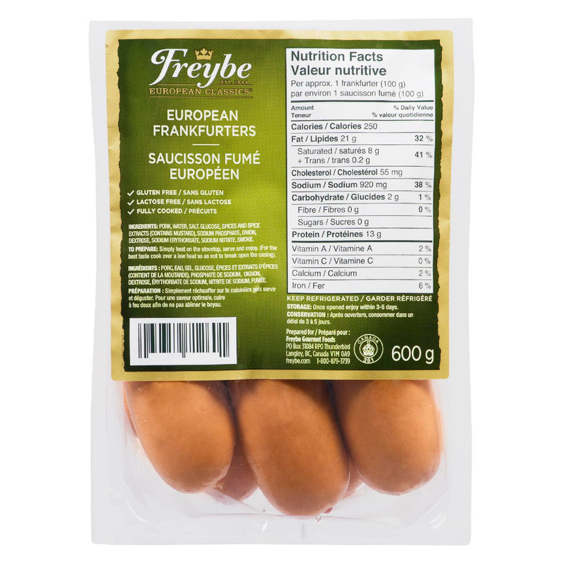Freybe European Frankfurters, 600 g