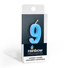Number 9 Blue Candle
