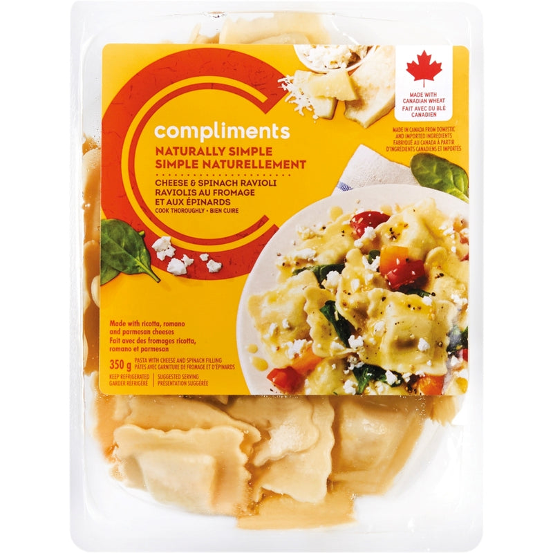 Compliments Cheese & Spinach Ravioli, 350 g