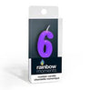 Number 6 Purple Candle