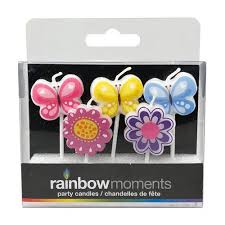 Flowers & Butterflies Candles [5pk]