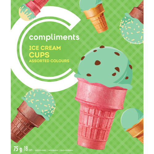 Compliments Ice Cream Cups Rainbow [18pk]