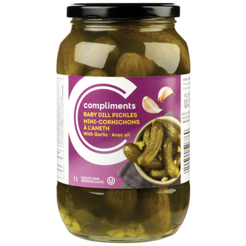 Compliments Baby Dills Garlic Pickles [1l]