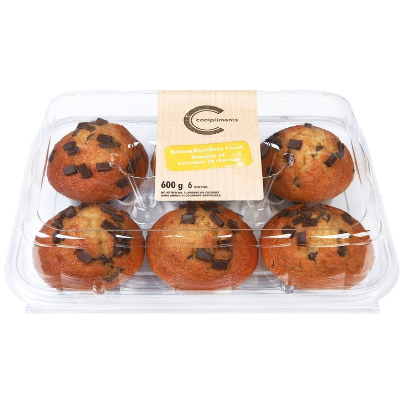 Compliments Banana Chocolate Chunk Muffins [6pk]