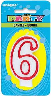Number 6 Birthday Candle