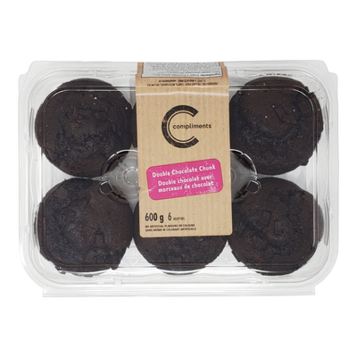 Compliments Double Chocolate Chunk Muffins [6pk]