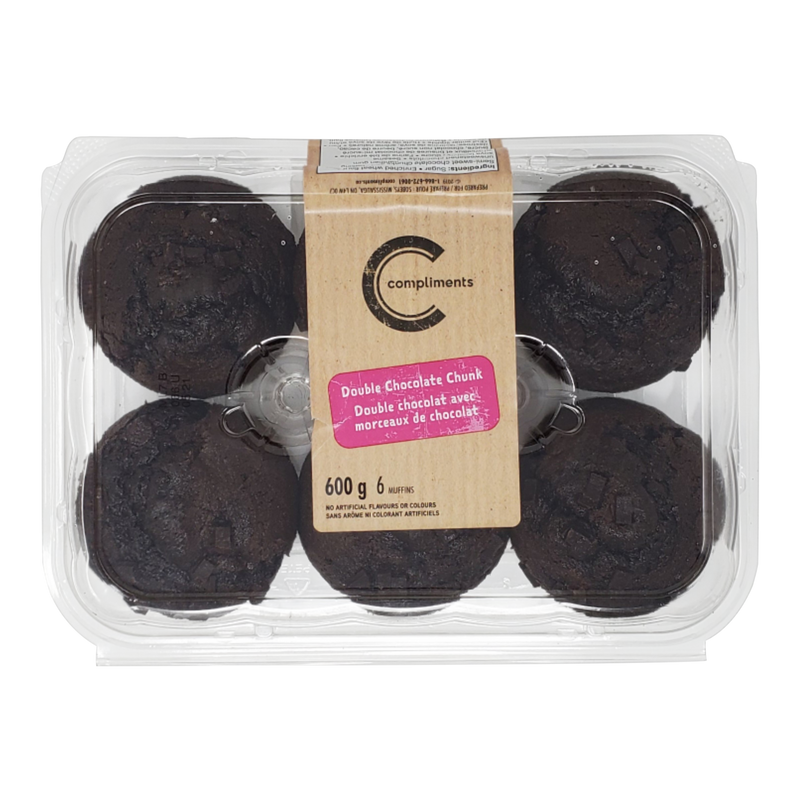 Compliments Double Chocolate Chunk Muffins [6pk]