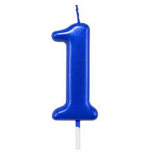 Number 1 Blue Candle
