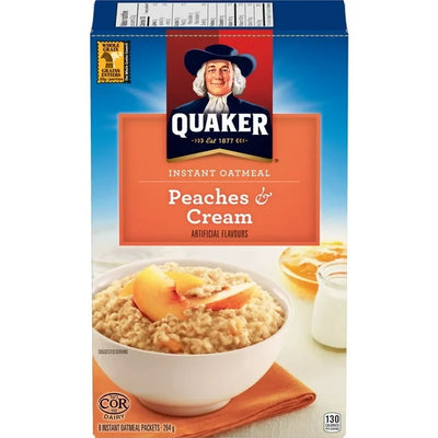 Quaker Oats Instant Oatmeal Peaches & Cream 264g