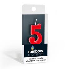 Number 5 Red Candle
