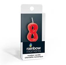 Number 8 Red Candle