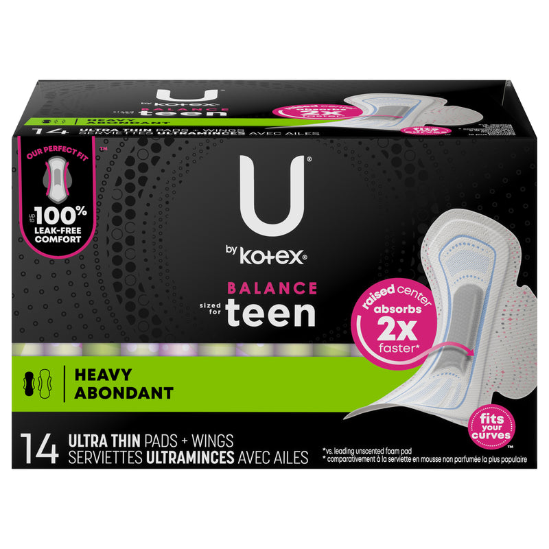 Kotex U Teen Thin Pads [14pk]