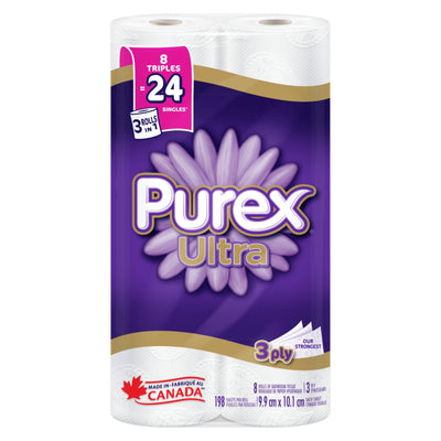 Purex Ultra 3 Ply Bath Tissue [8pk]