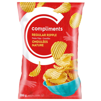 Compliments Potato Chips Regular Ripple [200g]