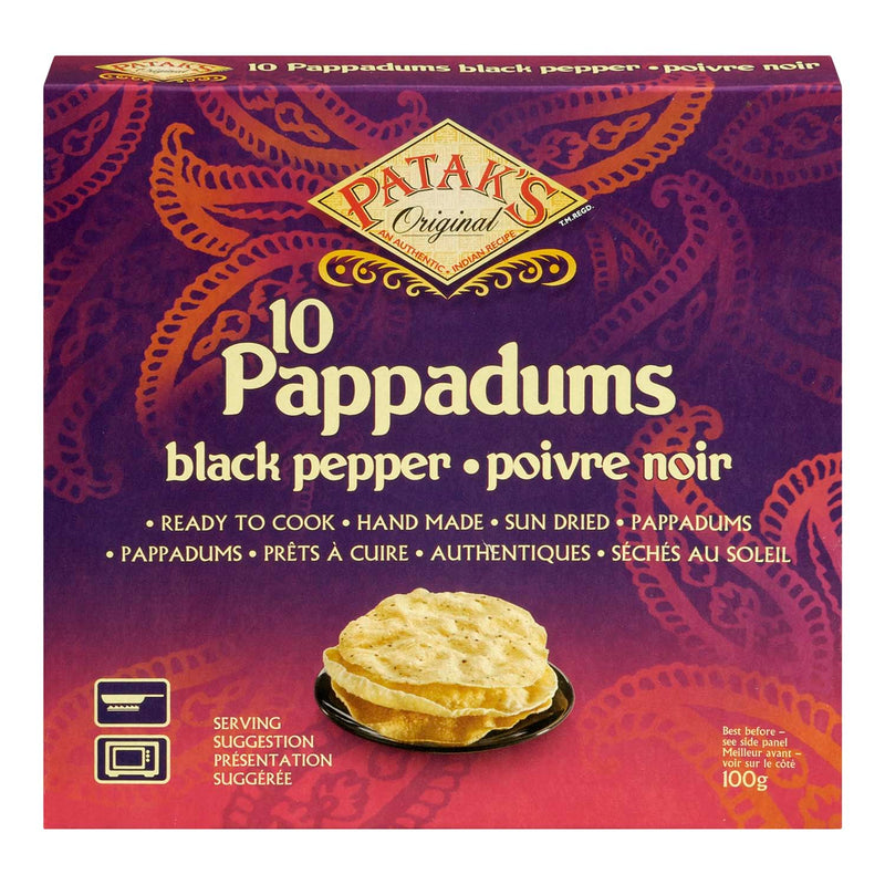 Pappadums Black Pepper [100g]