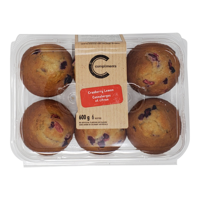 Compliments Cranberry Lemon Muffins [6pk]