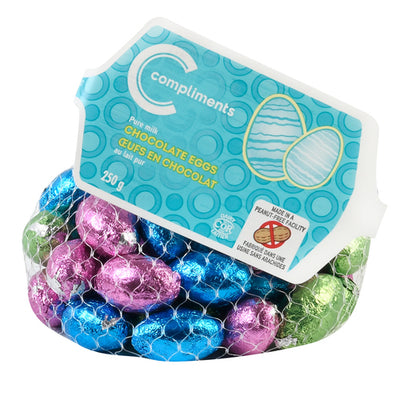 Compliments Solid Pure Milk Chocolate Eggs, 250 g