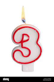 Number 3 Birthday Candle