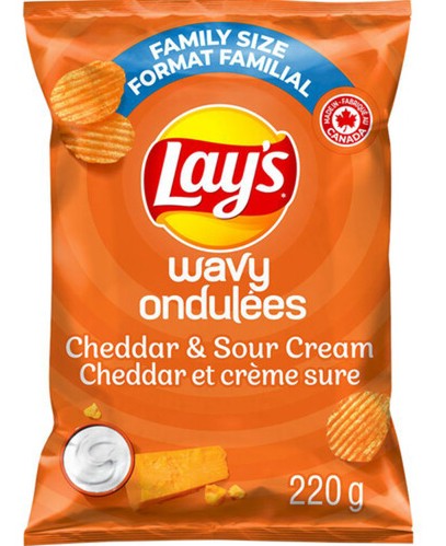 Lays Wavy Ched & Sour Cream [220g]