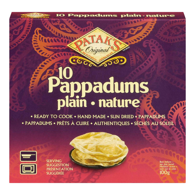 Patak Pappadums Plain [100g]